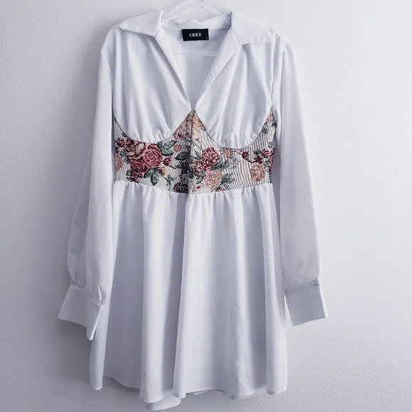 Cider Mini Upholstery V-Neckline Corset Dress - Picture 2 of 10